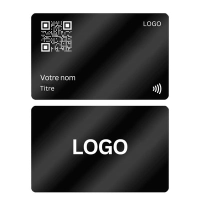 Carte Viste connectée NFC Sans Contact - Personnalisé Noir